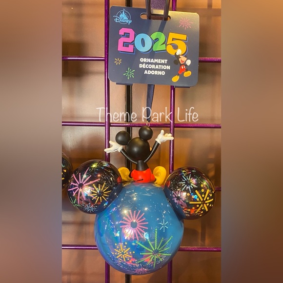 Walt Disney World Parks 2025 Mickey Mouse Glass Icon Christmas Ornament NEW - Picture 2 of 2